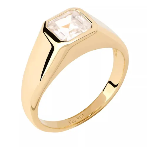 PDPAOLA Rings - Square Shimmer Stamp Ring - gold - Rings for ladies