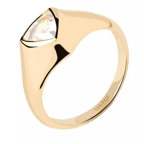 PDPAOLA Rings - Triangle Shimmer Stamp Ring - gold - Rings for ladies