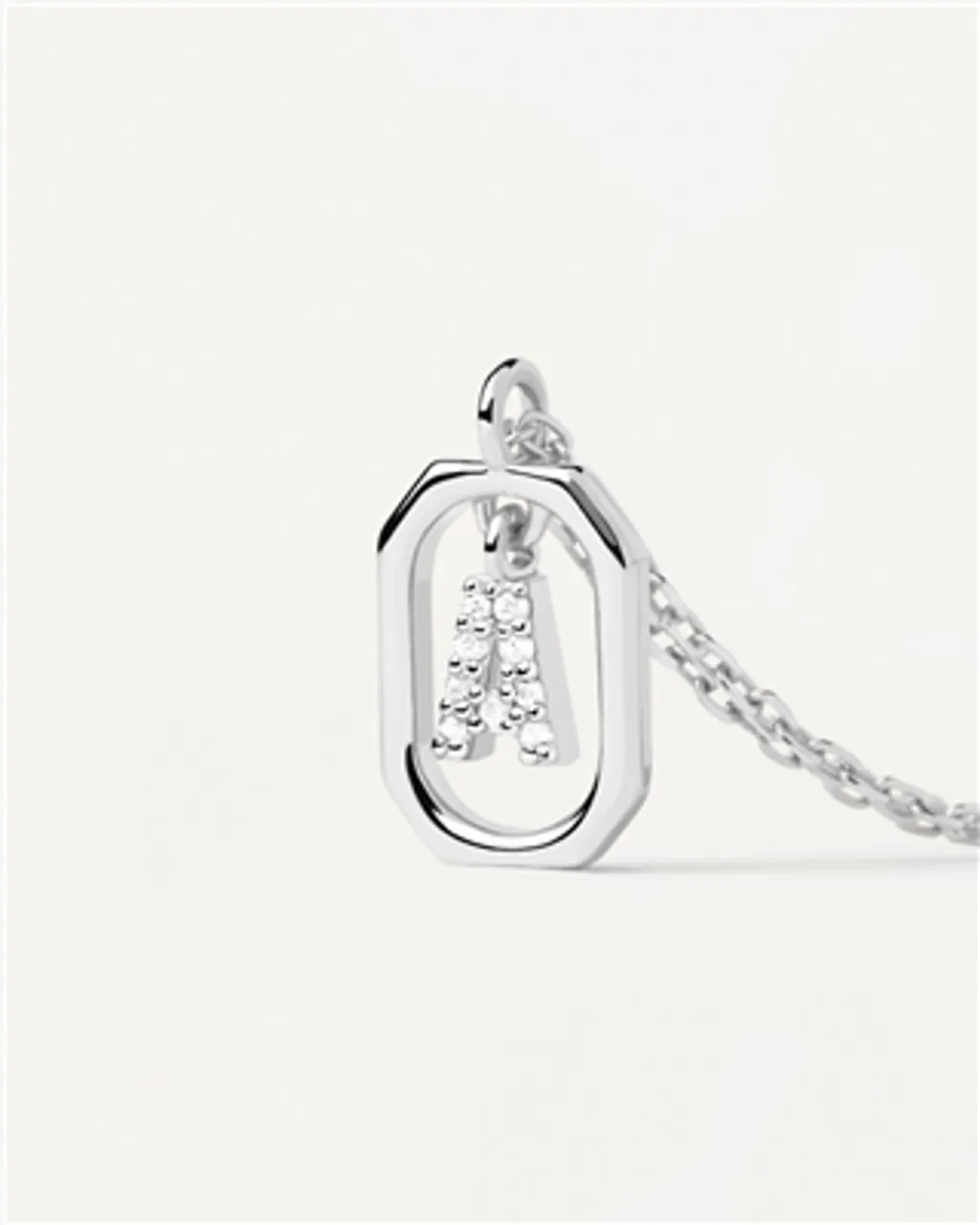 PDPAOLA Silver Mini Letter Necklace - Letter R