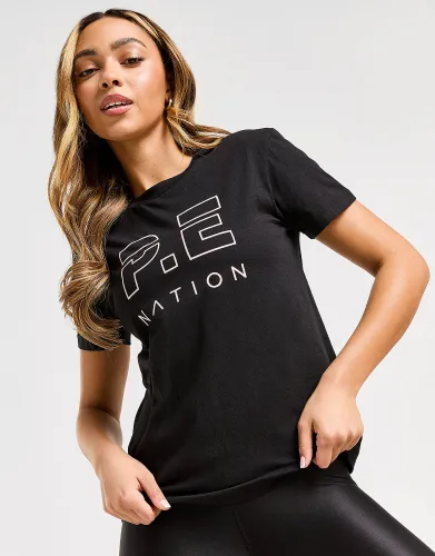 PE Nation Heads Up Slim T-Shirt - Black - Womens