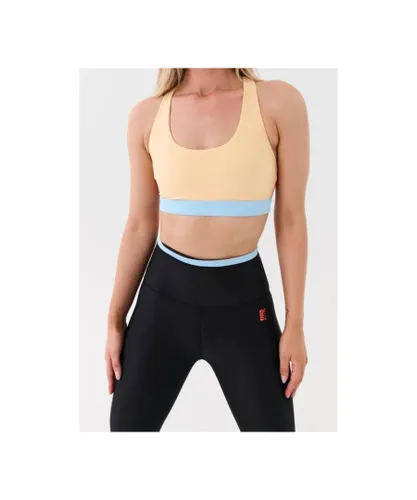 P.E Nation PE Womens Denizen Sports Bra in Beige Recycled Polyester