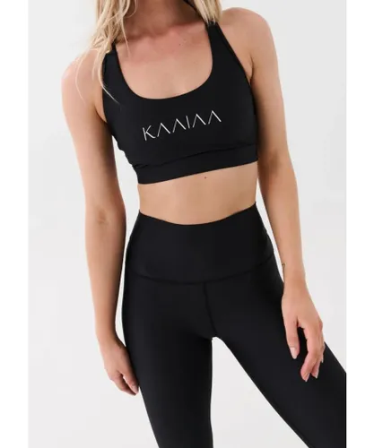 P.E Nation PE Womens Kaaiaa X Recycled Poly Sports Bra in Black Recycled polyester