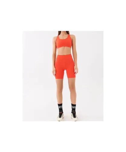 P.E Nation PE Womens Rudimental Bike Short in Red Recycled polyester