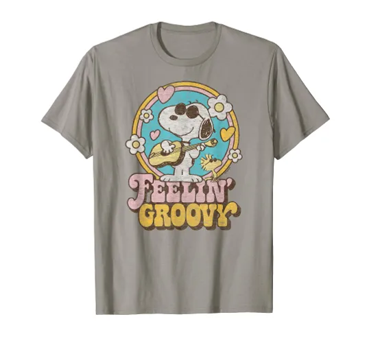 Peanuts - Feelin' Groovy Snoopy and Woodstock T-Shirt