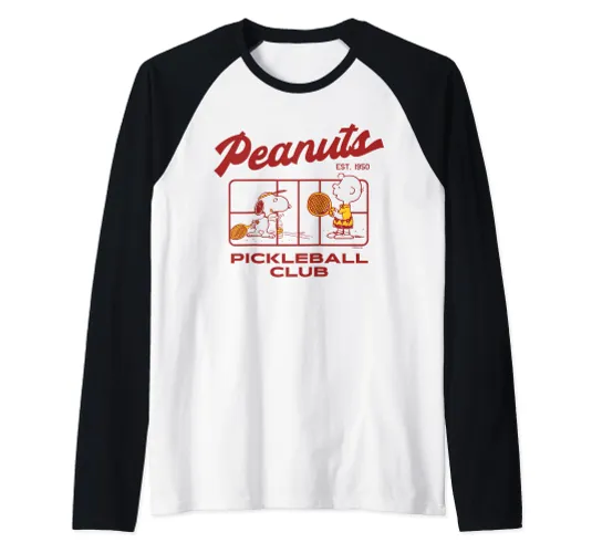 Peanuts - Pickleball Club Raglan Baseball Tee