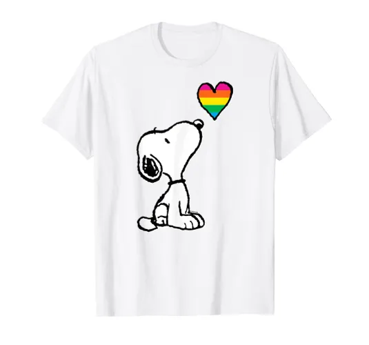 Peanuts - Snoopy Pride Month Rainbow Heart T-Shirt