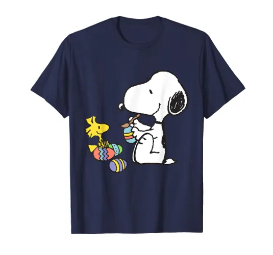 Peanuts - Snoopy Woodstock Easter Egg Painting T-Shirt