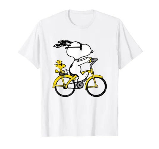 Peanuts - Snoopy & Woodstock Riding Bike T-Shirt