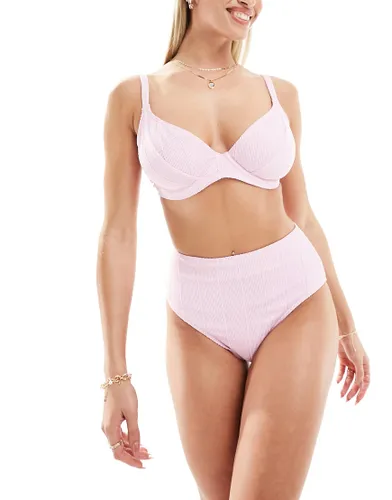Peek and Beau Fuller Bust underwire bikini top in pink crinkle