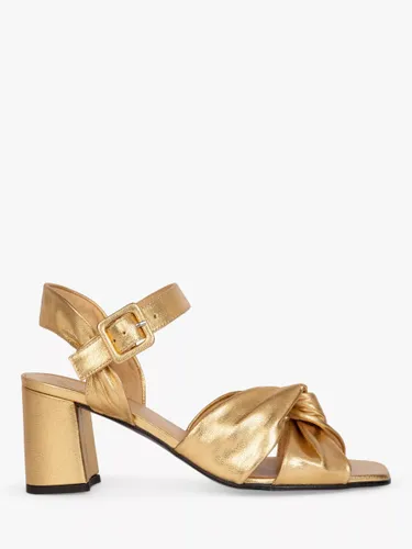 Penelope Chilvers Infinity Leather Block Heel Sandals, Gold - Gold - Female