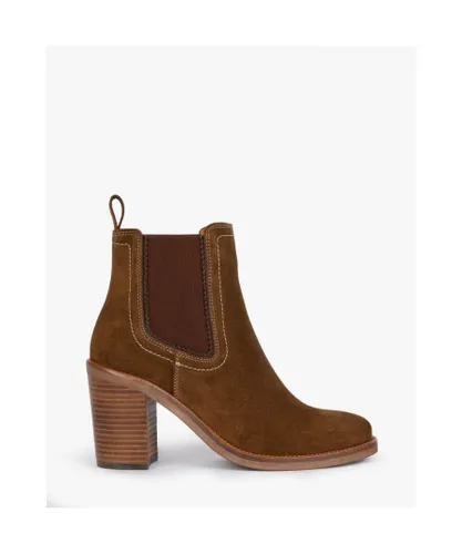 Penelope Chilvers Paloma Suede Womens Heeled Chelsea Boots - Brown
