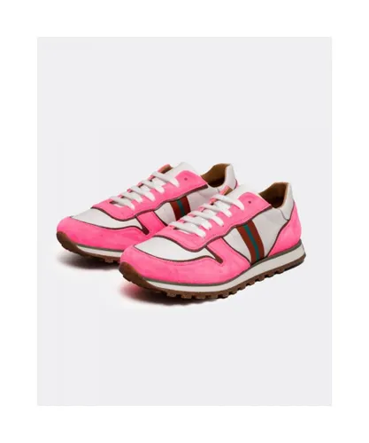Penelope Chilvers Womens Studio Neon Suede/Leather Trainer - Pink & White