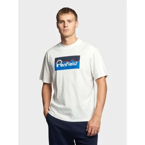 Penfield Mens Bright White Penfield Original Large Logo T-Shirt