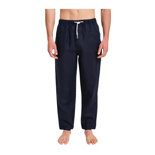 Peninsula , Classic and Refined Linen Pants ,Blue male, Sizes:
