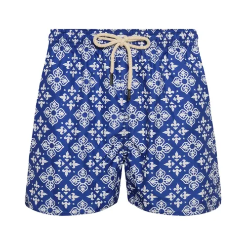 Peninsula , Mediterranean Style Swim Shorts ,Blue male, Sizes:
