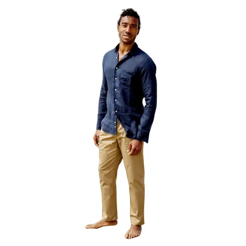 Peninsula , Stromboli Linen Shirt ,Blue male, Sizes: