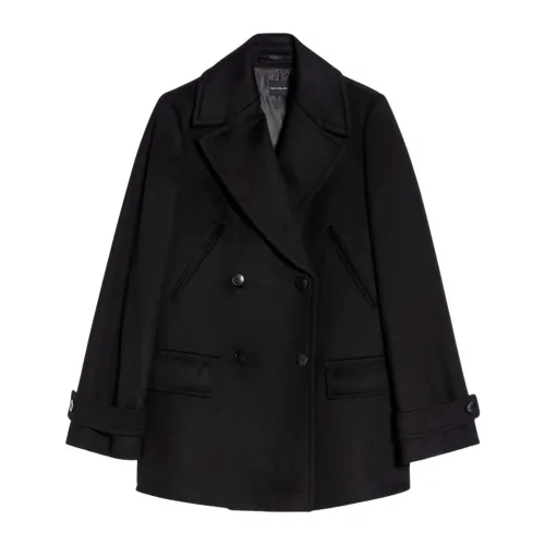 Pennyblack , Double-Breasted Caban Coat ,Black female, Sizes: