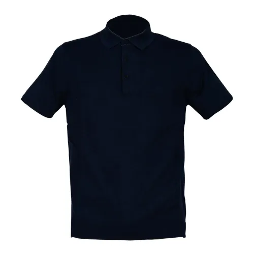 People of Shibuya , Navy Blue Cotton Polo Shirt ,Blue male, Sizes: