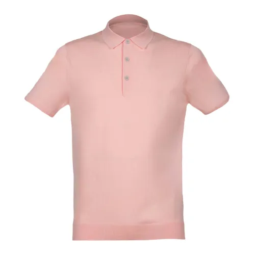 People of Shibuya , Pink Cotton Nito Polo Shirt ,Pink male, Sizes: