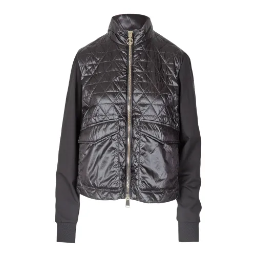 People of Shibuya , Quilted Jacket with Technical Fabric Sleeves ,Black female, Sizes: