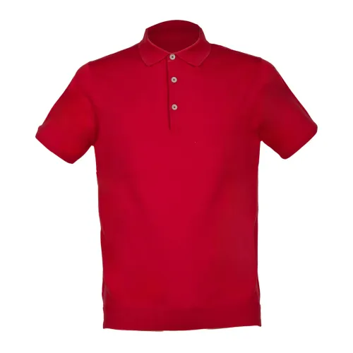 People of Shibuya , Red Cotton Nito Polo Shirt ,Red male, Sizes: