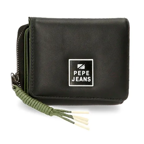 Pepe Jeans Bea Wallet with Black Purse 10x8x3 cms Synthetic