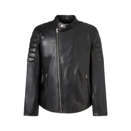 Pepe Jeans , Biker Leather Jacket ,Black male, Sizes: