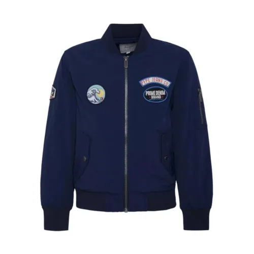 Pepe Jeans , Chaqueta bomber parches Hawthorn ,Blue male, Sizes: