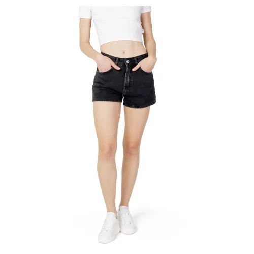 Pepe Jeans , Denim Shorts ,Black female, Sizes:
