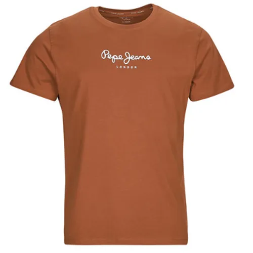Pepe jeans  EDWARD TEE  men's T shirt in Brown