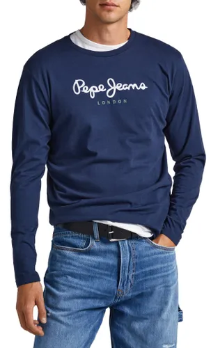 Pepe Jeans Eggo Men's T-Shirt Slim Fit Long Sleeve Blue