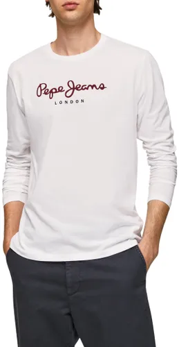 Pepe Jeans Eggo Men's T-Shirt Slim Fit Long Sleeve White