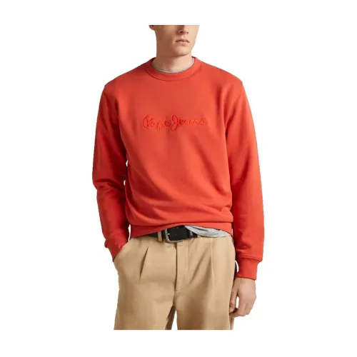 Pepe Jeans , Joe Crew Sweatshirt ,Orange male, Sizes: