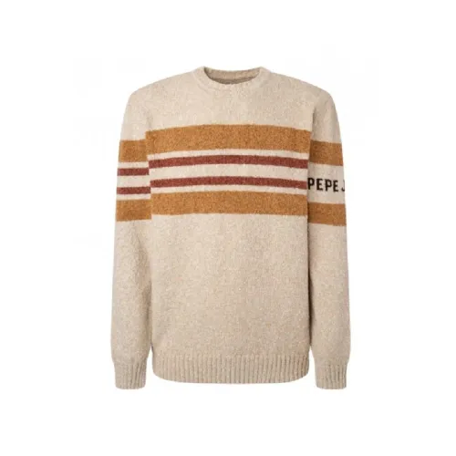 Pepe Jeans , Scott Jersey - Modern and Sophisticated Design ,Beige male, Sizes: