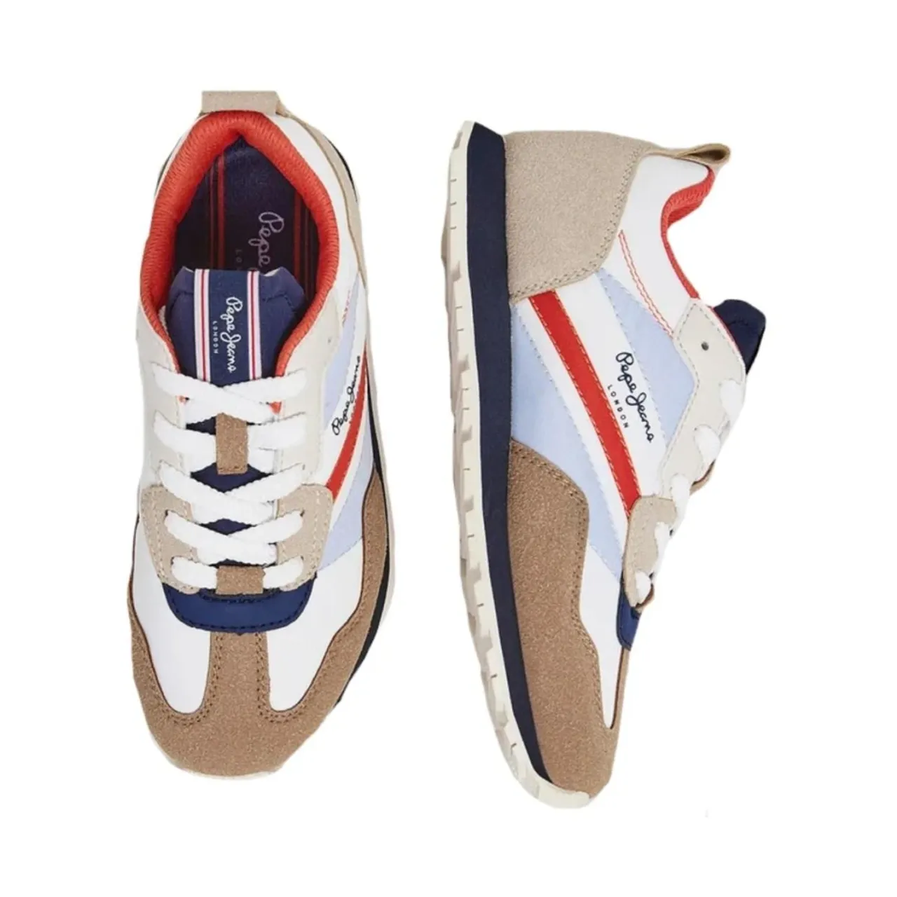 Pepe Jeans , Vibrant and Stylish Foster Print Sneakers ,Multicolor male, Sizes: