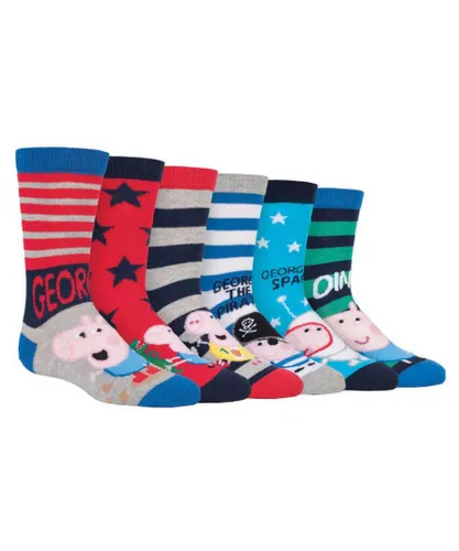 Peppa Pig - 6 Pairs Socks in George & Styles for Boys & Girls - PPB1 - Multicolour Cotton