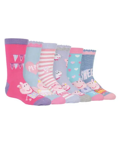 Peppa Pig - 6 Pairs Socks in George & Styles for Boys & Girls - PPG2 - Multicolour Cotton