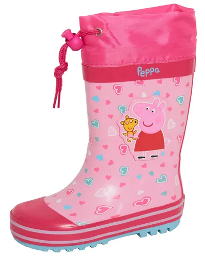 Peppa Pig Girls Tie Top Wellington Boots Kids Rubber