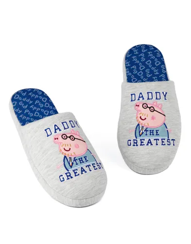 Peppa Pig Slippers For Men | Adults Grey Slip On House