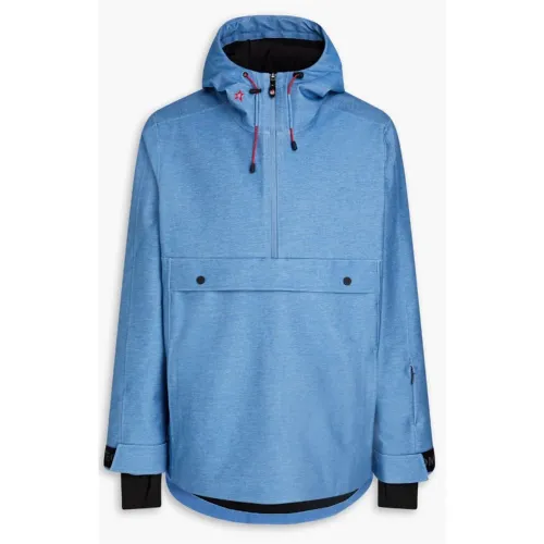 Perfect Moment , Waterproof Ski Shirt with Front Kangaroo Pocket ,Blue male, Sizes: