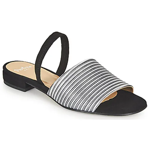 Perlato  11117-YORK-ARGENT-CAM-NOIR  women's Sandals in Black