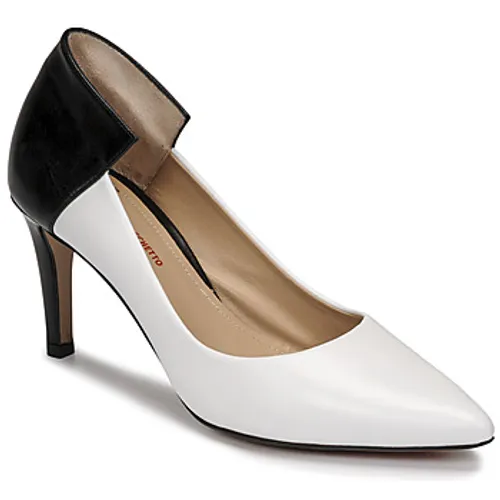 Perlato  11764-VENUS-BLANC-JAMAICA-NOIR  women's Court Shoes in White