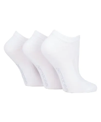 Permacool Unisex Breathable Anti Sweat Trainer Quarter Socks for Hot Weather - White Nylon
