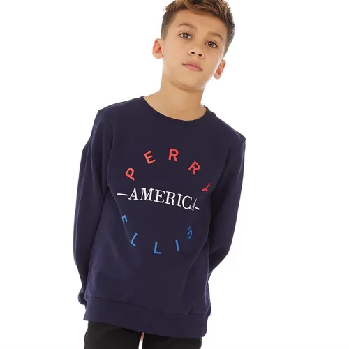 Perry Ellis Boys America Circle Logo Sweatshirt Navy