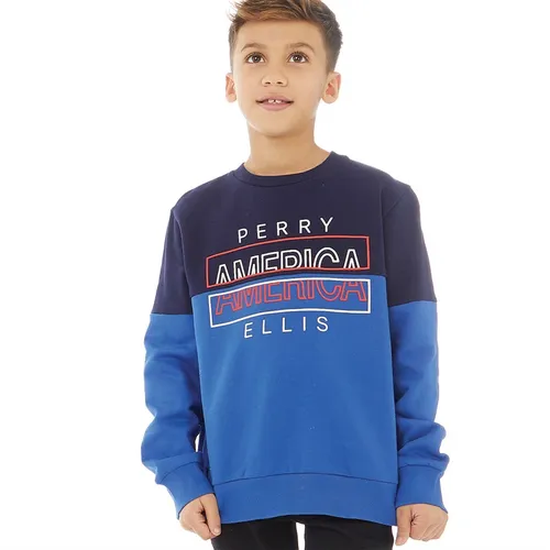 Perry Ellis Boys Printed Sweatshirt Navy/Blue