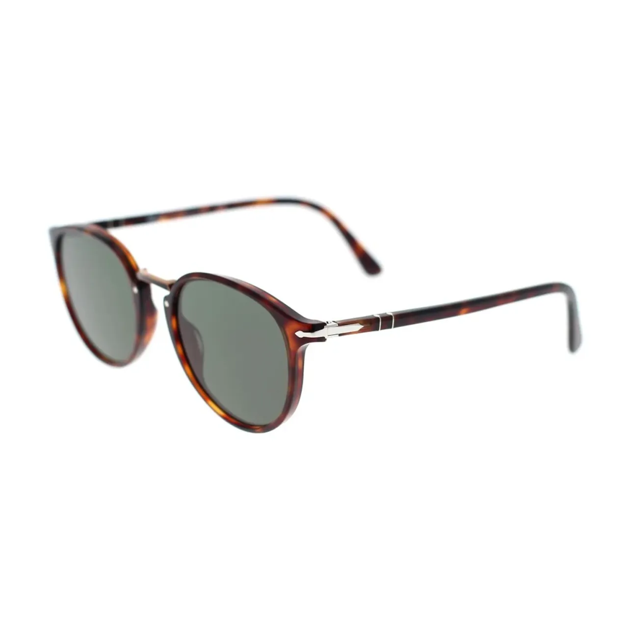 Persol , Classic Oval Sunglasses with Typewriter-Inspired Details ,Brown unisex, Sizes: