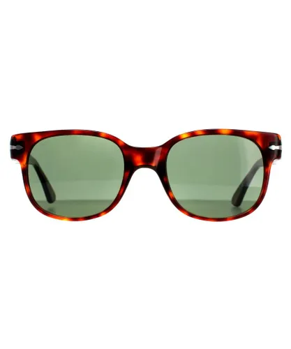 Persol Square Unisex Havana Green PO3257S Sunglasses - Brown - One
