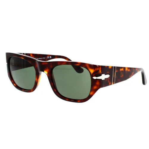 Persol , Stylish Sunglasses with Green Lens ,Brown unisex, Sizes: