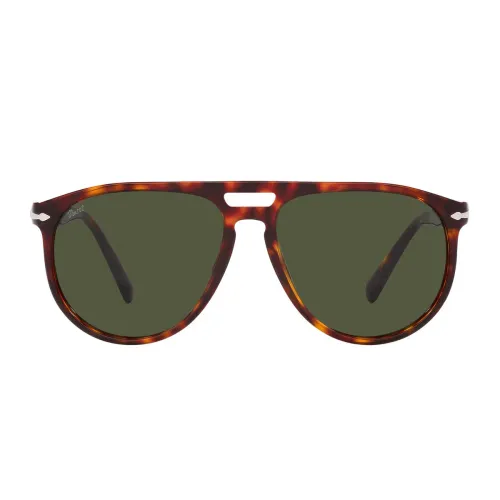 Persol , Stylish Unisex Sunglasses with Green Lens ,Brown unisex, Sizes: