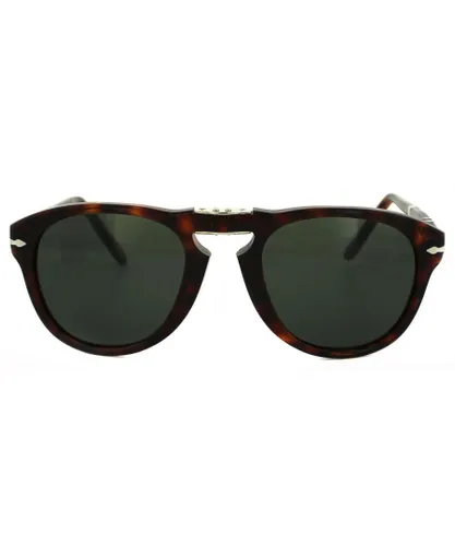 Persol Wrap Mens Havana Crystal Green Sunglasses - Brown - One